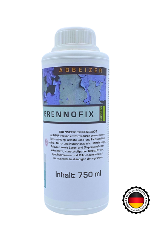 Weiße 750ml Abbeizer Flasche aus Plastik von BRENNOFIX