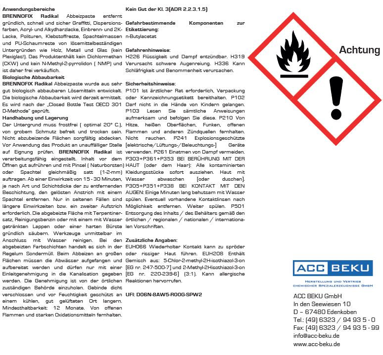 BRENNOFIX Radikal 5 L Etikett